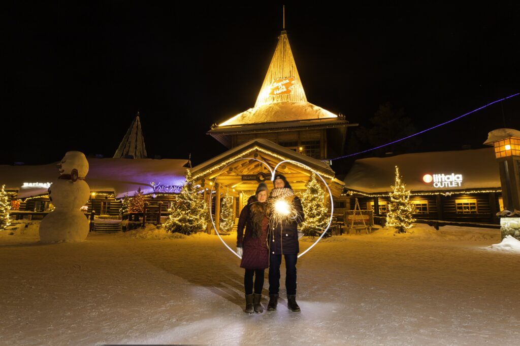 _On the arctic circle line in Santa Claus Village in Rovaniemi Lapland Finland