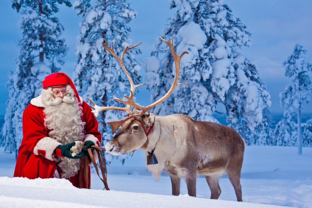 Santa Claus and reindeer in Rovaniemi Lapland Finland (13)